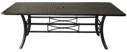Cast Aluminum Outdoor Patio Series 5000 42" x 84" Rectangle Dining Table - Antique Bronze Finish