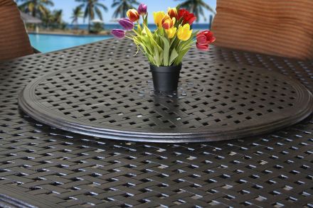 Cast Aluminum Series 5000 35" Lazy Susan - Antique Bronze Finish