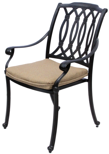 San Marcos Cast Aluminum Outdoor Patio Dining Chair With Cushion - Antique Bronze