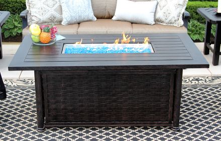 OUTDOOR PATIO 34x58 Rectangle Chat FIRE PIT Table - Series 4000