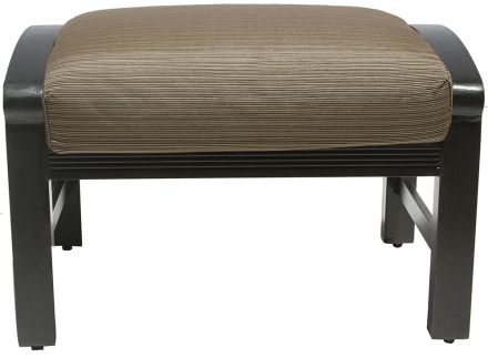 Barbados Cushion Aluminum Outdoor Patio Ottoman With Cushion - Antique Bronze