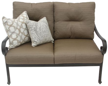 Tortuga Aluminum Outdoor Patio Loveseat With Cushion - Antique Bronze