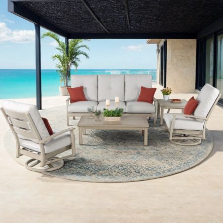 Brisa Outdoor Patio Deep Seating Set Sofa with Swivel Rocker