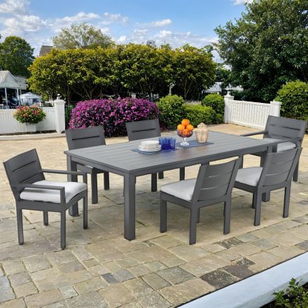 Sereno Outdoor Patio 6 Seating Dining Set Rectangle Table Series 6000