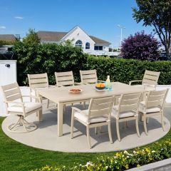 Brisa Outdoor Patio 8 Seating Dining Set Rectangle Table Series 6000